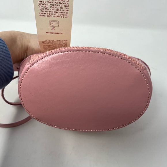 Marni Micro Tropicalia Pink Raffia and Leather Bucket Bag with Crossbody Strap - Picture 9 of 12